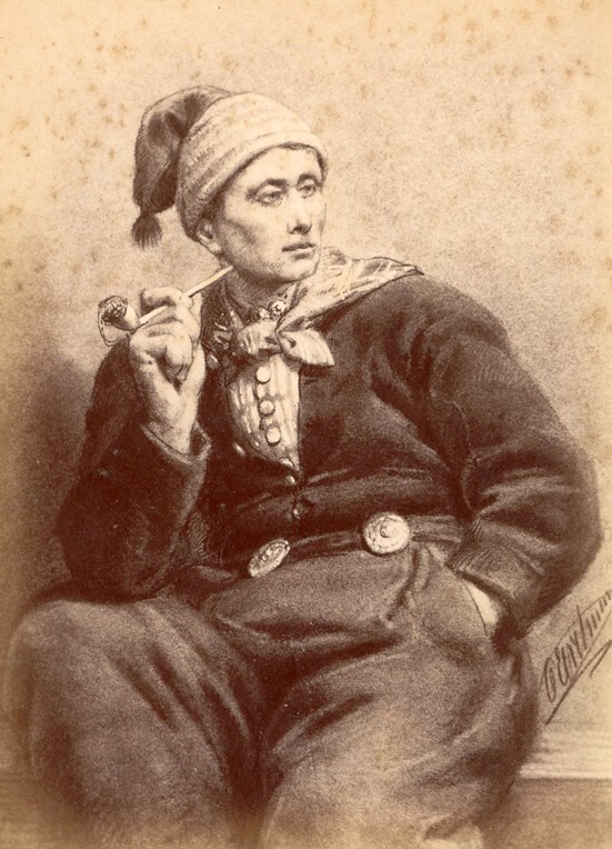 Man in klederdracht (foto van schilderij van Otto Eerelman, uit album)